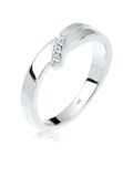 Elli PREMIUM Ring Verlovingsring Trio Diamant 0.04 ct. 925 Zilver Dames
