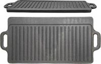 KitchenCraft Cast Iron Double-Sided Grill Plate - 45cm x 23cm - Grey