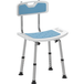 Ninay Chaise de douche hauteur réglable bleu et blanc