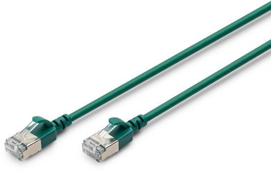 DIGITUS LAN-kabel Cat 6A - 5m - Slim versie AWG 32/7-10 Gbit/s - RJ45 Netwerkkabel - F/FTP - PoE+ - LSZH - Compatibel met Cat-7, Cat-6, Cat-5e - Groen