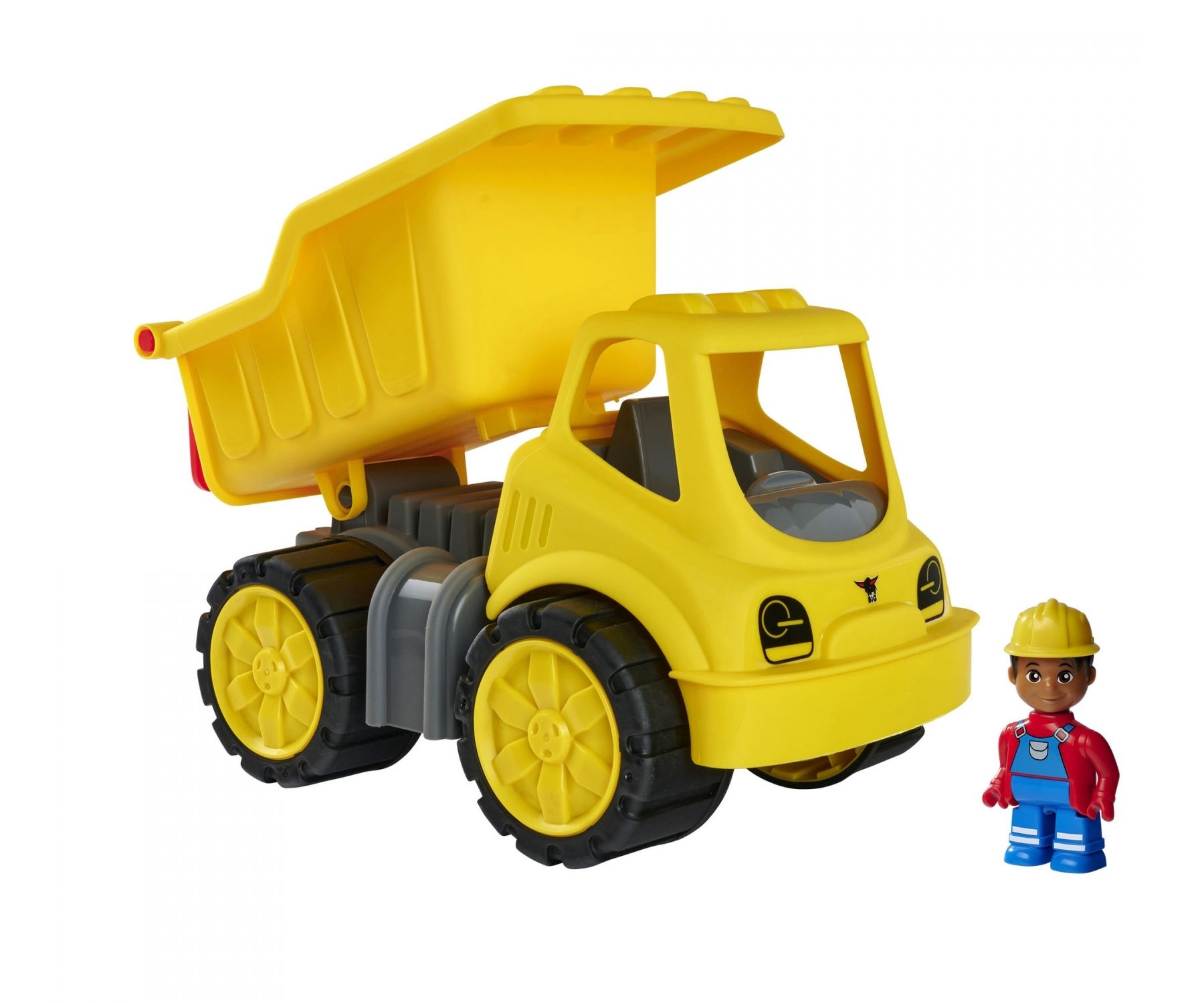 B.I.G. Power-Worker Kipper + Figuur - Speelgoedvoertuig - Zwart/Geel