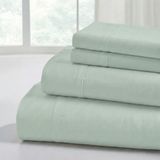 Modern Threads Effen lakens van zachte microvezel - luxe microvezel lakens - inclusief plat laken, hoeslaken met diepe zakken en kussenslopen, zeeschuim queensize