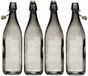 Home Deco Factory Bouteille à bouchon mécanique/bocal de conserve - 4x - verre - anthracite transparent - hermétique - 1,0 litre