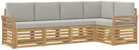 vidaXL Tuinset met 5 zitplaatsen, wit en lichtgrijs, polyester