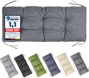 Garronda Coussin de banc 120x50 cm – 10 cm d'épaisseur – hydrofuge et résistant aux UV – avec sangles – gris