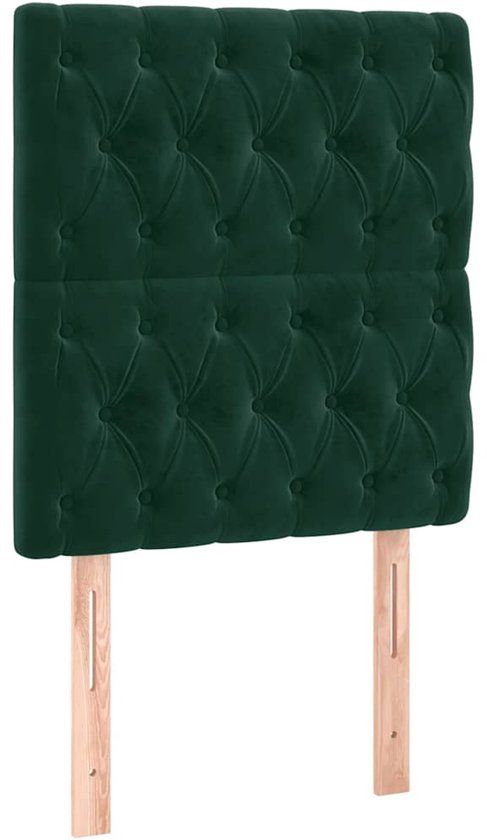 vidaXL Hoofdbord Donkergroen Fluweel 80x7x118/128 cm