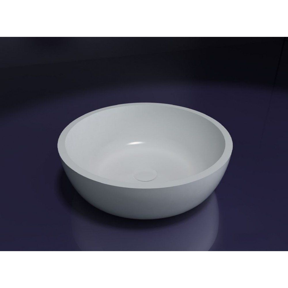 Best Design Panda Best Design Waskom Opbouw Astoria Rond 42x42x15cm Solid Surface Glans Wit met Waste