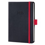 Sigel weekagenda 2026 Conceptum A6 zwart/rood hardcover