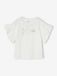 VERTBAUDET White Flower Ceremony T-shirt with Glitter Letters for Girls