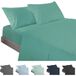 ECOMMERC3 Beddengoedset, 4-delig, voor bedden van 200 cm, gemaakt in Spanje, beddengoed met hoeslaken, dekbedovertrek en 2 kussenslopen, 45 x 110 cm, aquamarijn