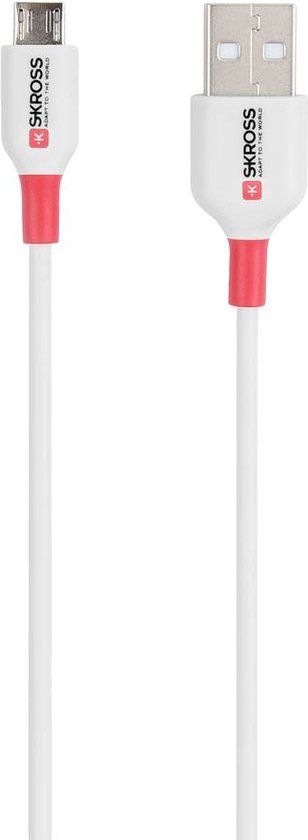 Skross USB-kabel USB 2.0 USB-A stekker 1.20 m Wit Rond SKCA0001A-M120CN