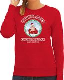 Bellatio Decorations Foute Kersttrui/sweater voor dames - Buddha Says Cheers & Relax - Rood - Wijn L