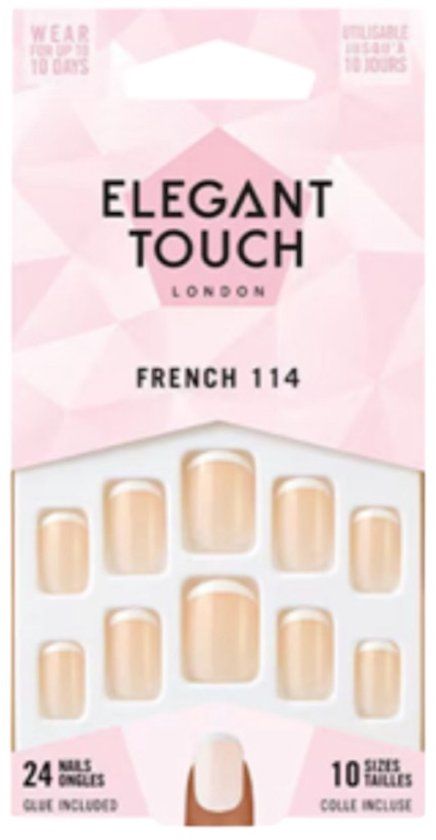 Elegant Touch London Nails French Manicure 24 Nagels + Lijm
