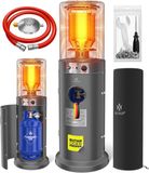 Kesser Gaskachel KE12 Gasverwarmer 10 kW - Mobiele Kachel Roestvrij Staal Terrasverwarmer Antraciet