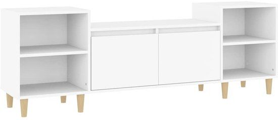 vidaXL Tv-meubel 160x35x55 cm bewerkt hout wit
