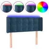 VidaXL Hoofdeind & Voeteind Donkerblauw Polyester, Hout 830 mm x 160 mm x 780 mm