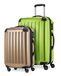 HAUPTSTADTKOFFER Alex 2-delige kofferset harde schaal glanzend, middelgrote koffer 65 cm + handbagage 55 cm, 74 + 42 liter, TSA, appelgroen-champagne