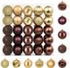 vidaXL Kerstballenset - 50 st - Bruin en goud - Diam. 8 cm - Polystyreen