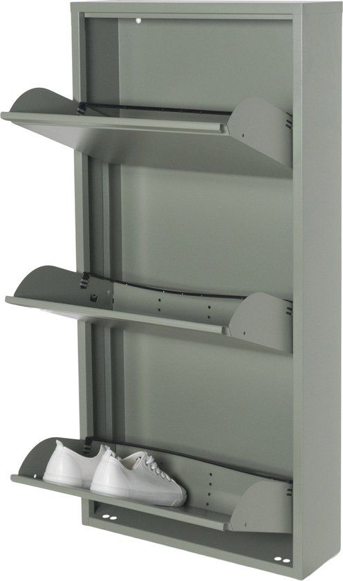 Spinder Design BILLY 3 Schoenenkast - Dusty Green | Metaal | 6 paar schoenen