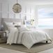 Nautica 100% katoen gezellig en zacht, duurzaam en ademend gestreepte omkeerbare dekbed bijpassende shams, 3-delige beddengoedset, Beige/Off White/Grey, Queen