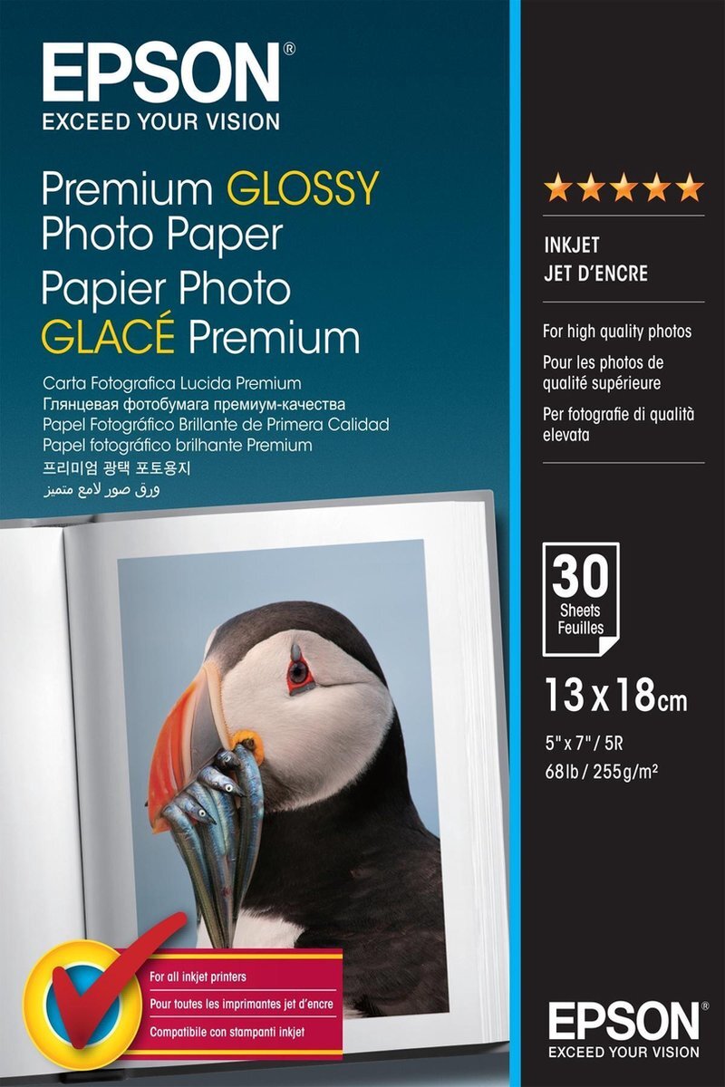 Epson C13S042154 Fotopapier Premium - 13x18 / 30 Vellen