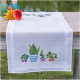 Vervaco Loper kit Kamerplanten PN-0199691 Borduurpakket 40 x 100 cm Wit