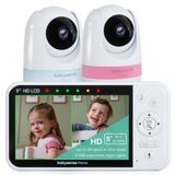 Babyfoon met camera - 5 inch HD-scherm - 2 camera's - Splitscreen - Nachtlampje