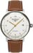Bauhaus 2064-1 Dessau automatisch horloge 40 mm zilverkleurig stalen kast bruine leren band mineraalglas datum 5 ATM