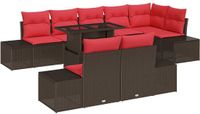 vidaXL Tuinbank Set Bruin en Rood