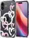 Spigen Ultra Hybrid MagFit - Hoesje Geschikt voor Apple iPhone 16 - Compatibel met MagSafe - Back Cover Hearts Wit Roze