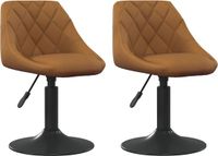 vidaXL Fauteuils pivotants cuir synthétique marron (2 pièces)