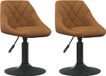 vidaXL Draaibare eetkamerstoelen Kunstleer Bruin (2 stuks)