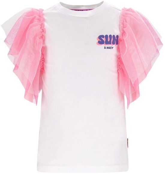 B.Nosy Y603-5412 Meisjes T-shirt wit - Maat 104