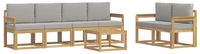 vidaXL Buiten bankenset 7 st Wit en Lichtgrijs Polyester
