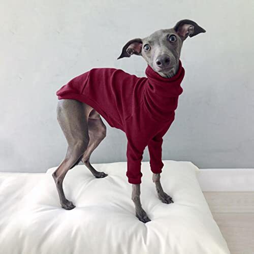 JRKJ Winter Dog Pyjama Solid Color High Neck Threaded Two-Penged Dog Clothes Casual Pet Dog Cothes Kleine en middelgrote hondenkleding