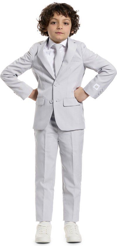 OppoSuits Groovy Grey - Jongens Pak - Grijs - Maat 98/104 (4 Jaar)