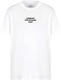 Armani Exchange T-shirt Heren L Wit Katoen Logo Ronde Hals Korte Mouw Regular Fit