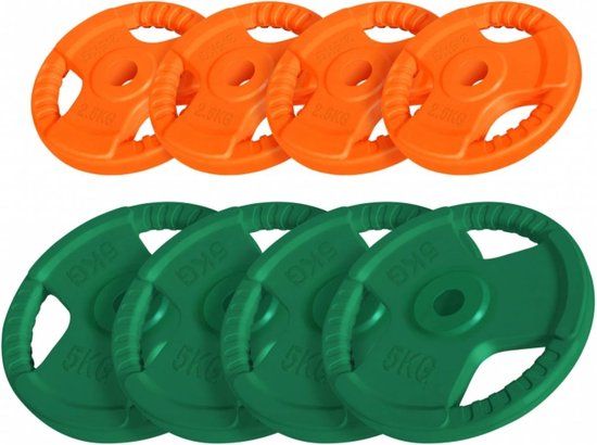 Gorilla Sports Halterschijven set - 30 kg - Gietijzer - Coating - 30mm