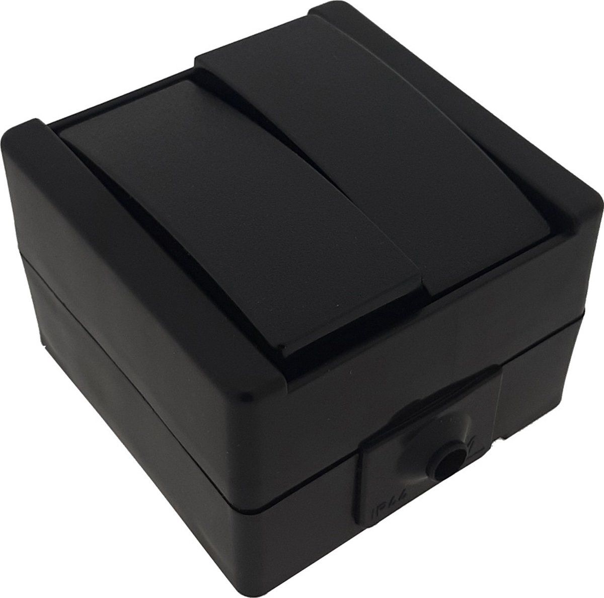 Kopp ProAQA schakelaar serie opbouw spatwaterdicht Zwart IP44