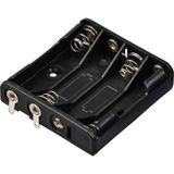TRU COMPONENTS TC-13220584 Support de batterie Nombre de cellules : 4 AAA (crayon) Connexion à souder (L x l x H) 52 x 49 x 13 mm