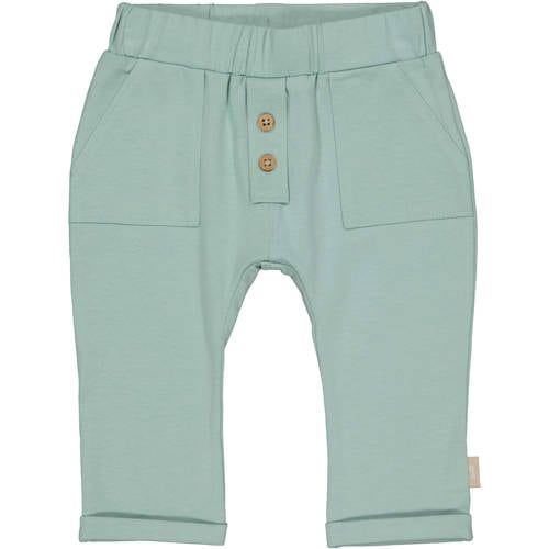 QPI Newborn babybroek groen Jongens Stretchkatoen Effen - maat 74