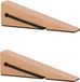 Esschert Design deurstopper/deurwig - 2x - beukenhout/rubber - anti-slip - beige - 12 x 3 x 4 cm