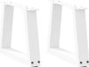 Pieds de table basse 2 pièces forme V 30x(30-31,3) cm acier blanc