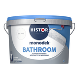 Histor Monodek Bathroom – Matte Badkamer Muurverf – Vochtregulerend en Schimmelbestendig – Dekking in 1 Laag – Geurarm en Oplosmiddelvrij – Muurverf voor Binnen – RAL 9010 – 2,5L