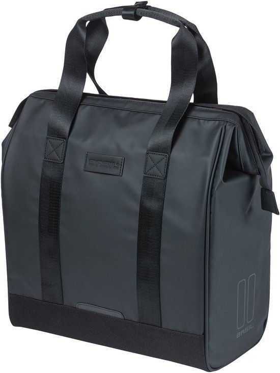 Basil Grand Tarpaulin Fietsshopper - Enkele fietstas - 23 Liter - Zwart