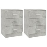 VidaXL Tables de chevet 2 pièces Couleur béton 38x35x56 cm