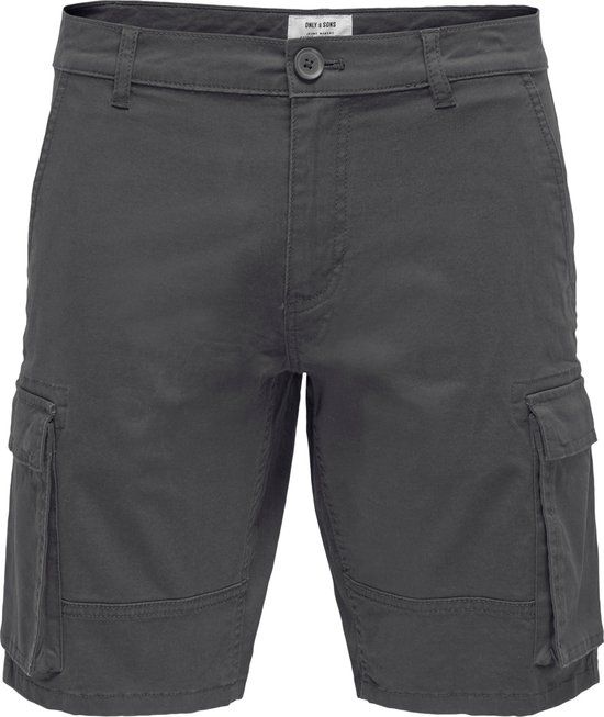 ONLY & SONS ONSCAM STAGE CARGO SHORTS - Grey Pinstripe - XXL - Men