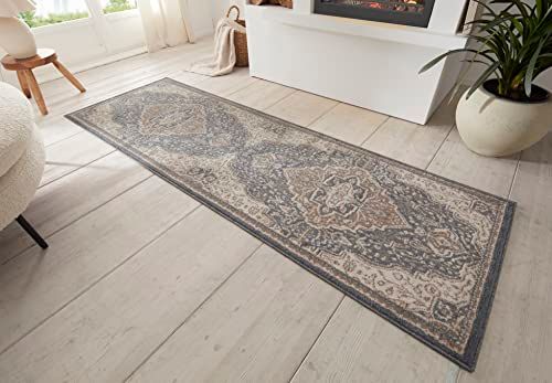 Hanse Home Orken tapijt, oosters – laagpolig vintage woonkamertapijt, zwart/bruin, 80 x 200 cm