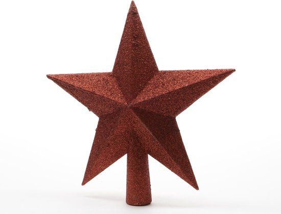 KSD Piek plastic ster glitter 19 cm kerstrood