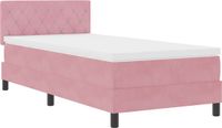 vidaXL LED Boxspringbed met Matras Roze 90 x 190 cm Fluweel